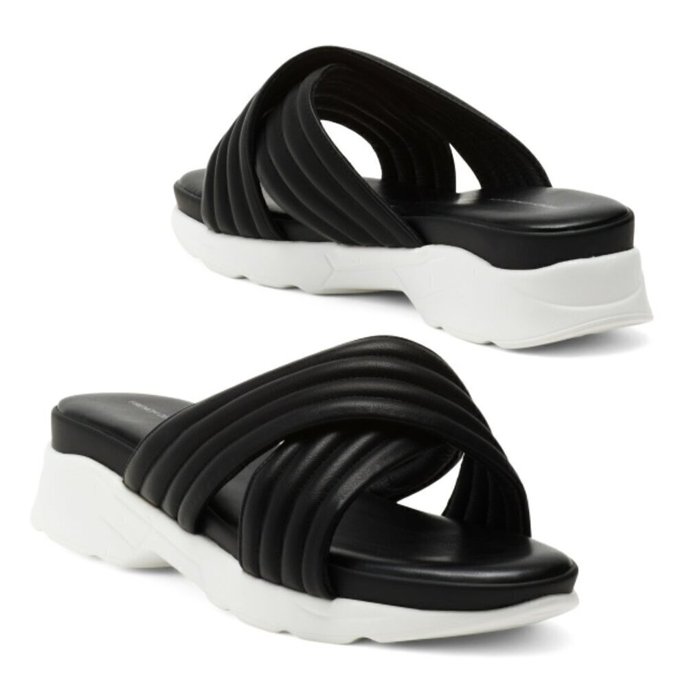 NWT French Connection Women's Puffed Criss-cross Open Toe Platform Sandals